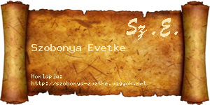 Szobonya Evetke névjegykártya